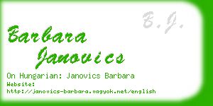 barbara janovics business card